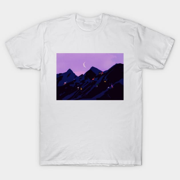 Moonlight Mountain T-Shirt by HeloBirdie